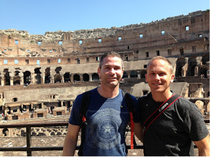 Two men in the coliseum